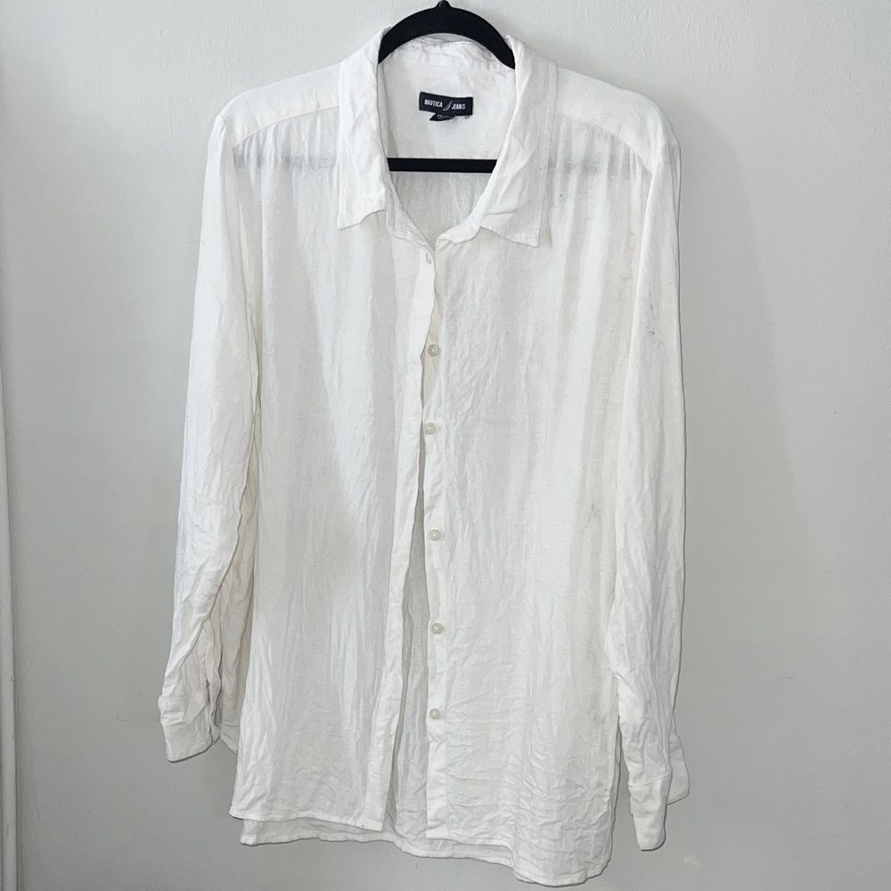 Nautica Women's White Button Down Shirt - Picture 2 of 6